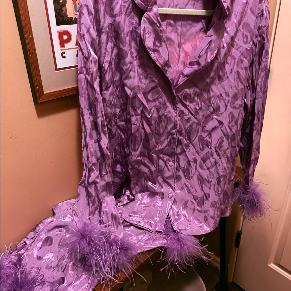 Nocturne Satin Pajama set NWOT Lavender